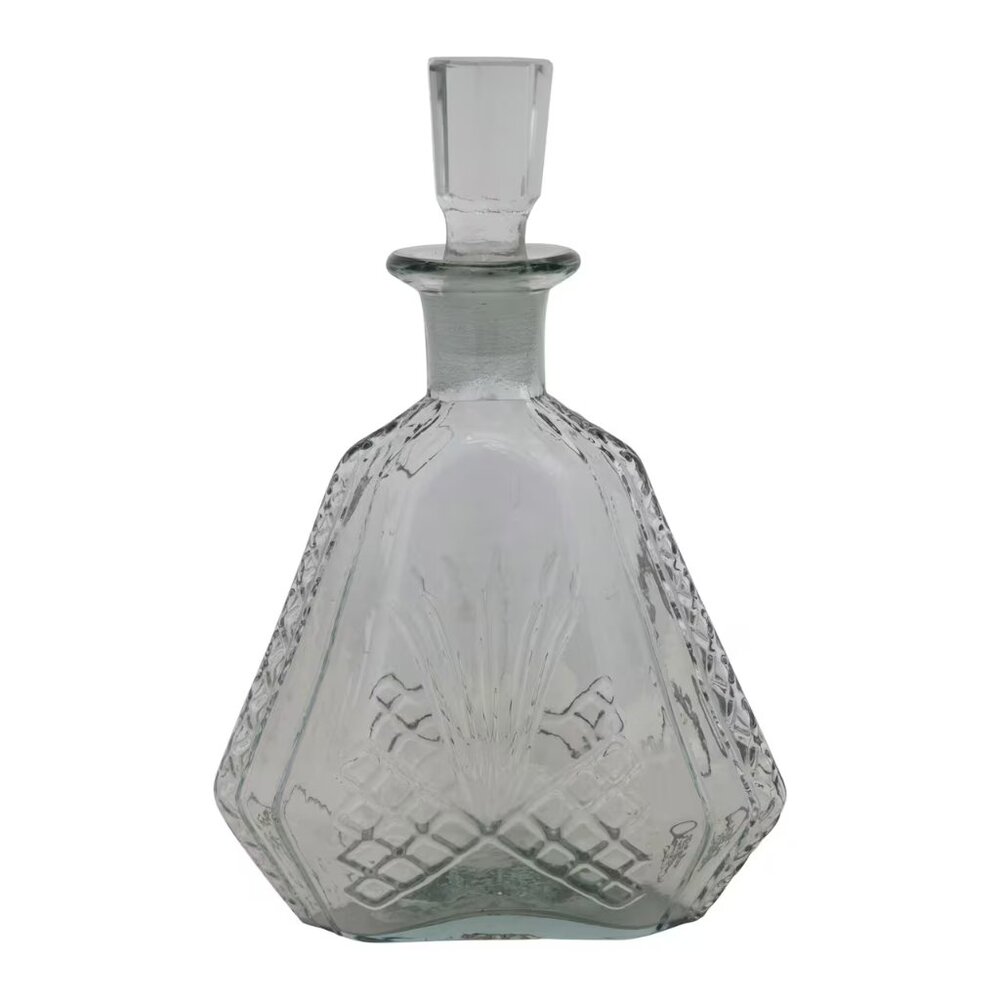 Creative Co-Op 10" clear Etched Glass Decanter/NWT